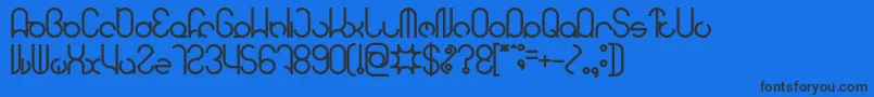 フォントHENDERSON Bold – 黒い文字の青い背景