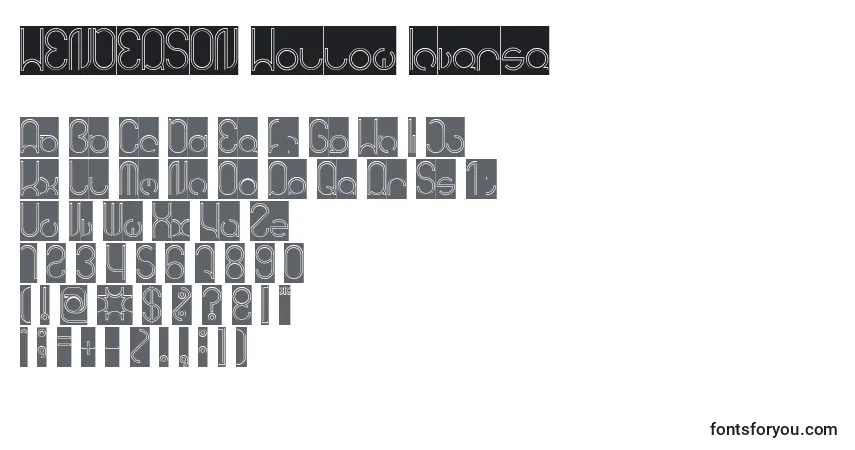 HENDERSON Hollow Inverse-fontti – aakkoset, numerot, erikoismerkit