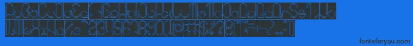 HENDERSON Hollow Inverse Font – Black Fonts on Blue Background