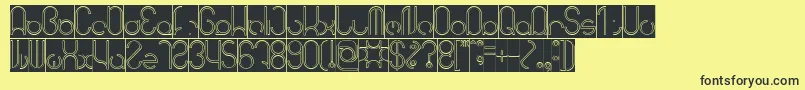 HENDERSON Hollow Inverse Font – Black Fonts on Yellow Background