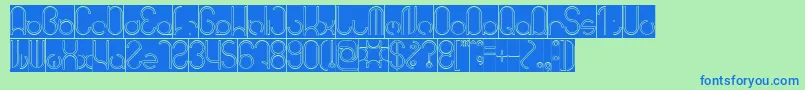 HENDERSON Hollow Inverse Font – Blue Fonts on Green Background