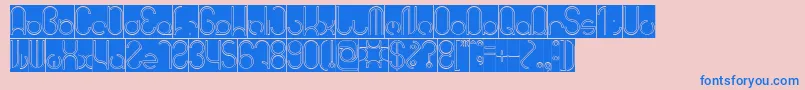 HENDERSON Hollow Inverse-Schriftart – Blaue Schriften auf rosa Hintergrund