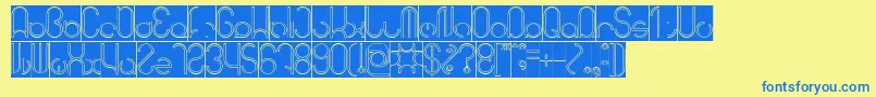 HENDERSON Hollow Inverse Font – Blue Fonts on Yellow Background