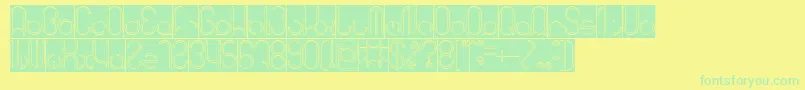 HENDERSON Hollow Inverse Font – Green Fonts on Yellow Background