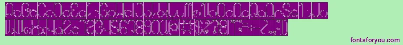 HENDERSON Hollow Inverse Font – Purple Fonts on Green Background