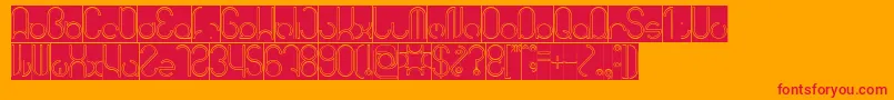 HENDERSON Hollow Inverse Font – Red Fonts on Orange Background