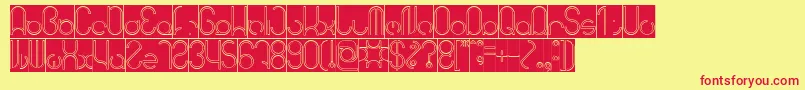 HENDERSON Hollow Inverse Font – Red Fonts on Yellow Background