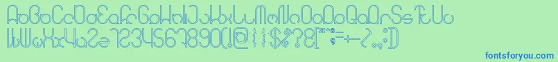 HENDERSON Hollow-fontti – siniset fontit vihreällä taustalla