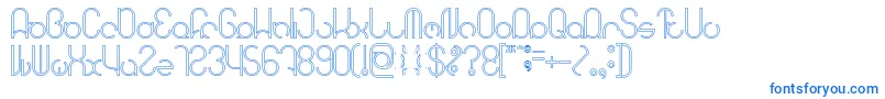 フォントHENDERSON Hollow – 白い背景に青い文字