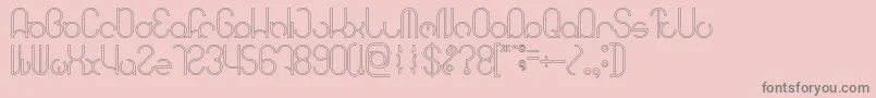 フォントHENDERSON Hollow – ピンクの背景に灰色の文字