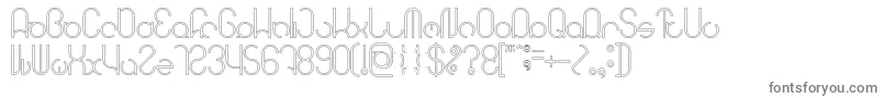フォントHENDERSON Hollow – 白い背景に灰色の文字