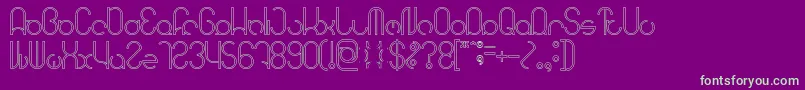 Шрифт HENDERSON Hollow – зелёные шрифты на фиолетовом фоне
