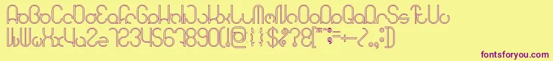 Шрифт HENDERSON Hollow – фиолетовые шрифты на жёлтом фоне