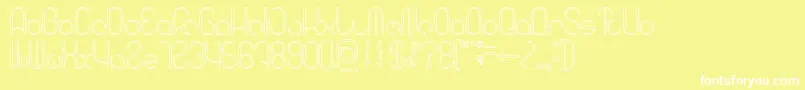 Czcionka HENDERSON Hollow – białe czcionki na żółtym tle