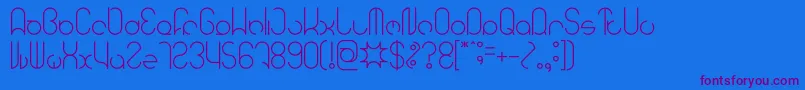 Weitere Informationen zur HENDERSON Light-Schriftart HENDERSON Light-Schriftart – Violette Schriften auf blauem Hintergrund