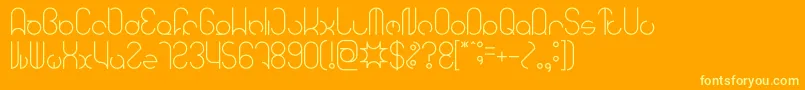 HENDERSON Light-Schriftart – Gelbe Schriften auf orangefarbenem Hintergrund