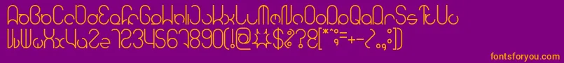 Weitere Informationen zur HENDERSON-Schriftart HENDERSON-Schriftart – Orangefarbene Schriften auf violettem Hintergrund