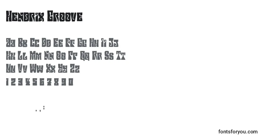 Schriftart Hendrix Groove – Alphabet, Zahlen, spezielle Symbole