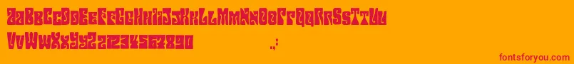 Hendrix Groove Font – Red Fonts on Orange Background