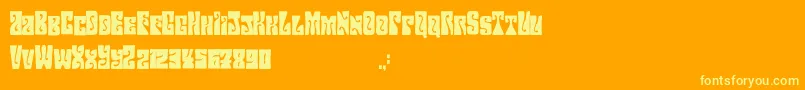 Hendrix Groove Font – Yellow Fonts on Orange Background