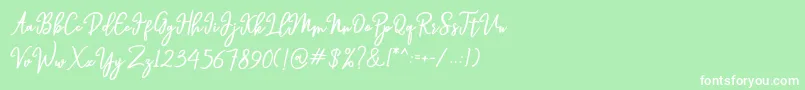 Hendryan Font – White Fonts on Green Background