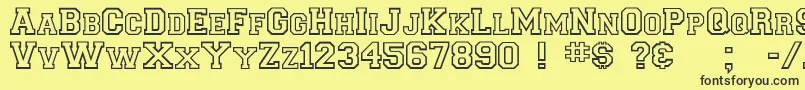 Collegiateoutlineflf Font – Black Fonts on Yellow Background