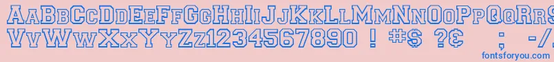 Collegiateoutlineflf Font – Blue Fonts on Pink Background