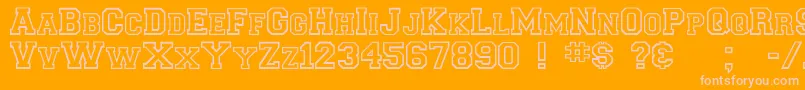 Collegiateoutlineflf Font – Pink Fonts on Orange Background