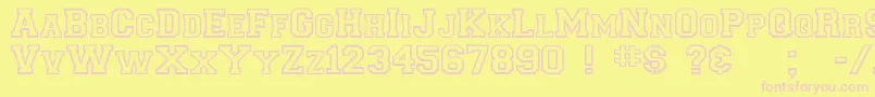 Collegiateoutlineflf Font – Pink Fonts on Yellow Background