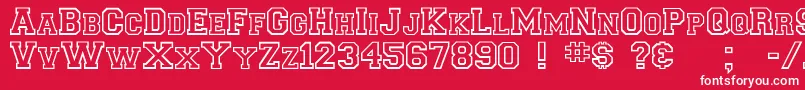 Collegiateoutlineflf Font – White Fonts on Red Background