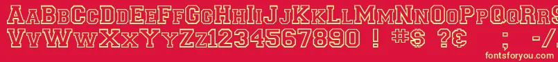 Collegiateoutlineflf Font – Yellow Fonts on Red Background