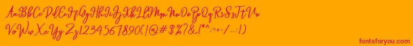 Hendryan Font – Red Fonts on Orange Background