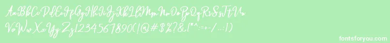 Hendryan Font – White Fonts on Green Background