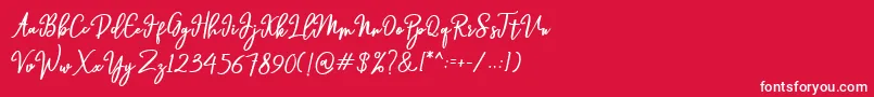 Hendryan Font – White Fonts on Red Background