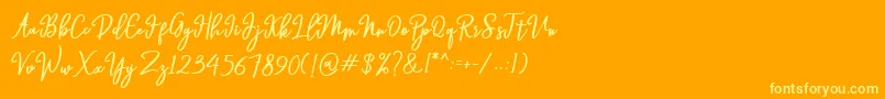 Hendryan-fontti – keltaiset fontit oranssilla taustalla