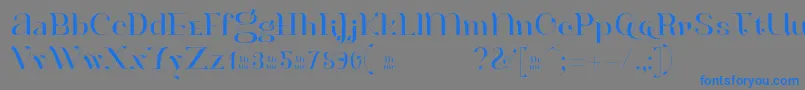 HenriModeste Demo-Schriftart – Blaue Schriften auf grauem Hintergrund