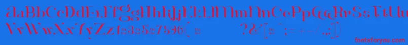 HenriModeste Demo-fontti – punaiset fontit sinisellä taustalla