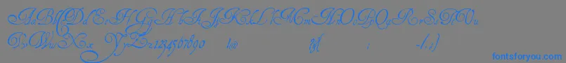 Czcionka HenryMorganHand – niebieskie czcionki na szarym tle
