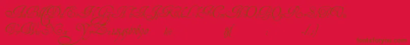 HenryMorganHand-Schriftart – Braune Schriften auf rotem Hintergrund