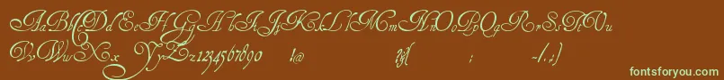 HenryMorganHand Font – Green Fonts on Brown Background