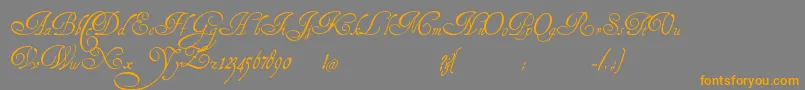 HenryMorganHand-Schriftart – Orangefarbene Schriften auf grauem Hintergrund