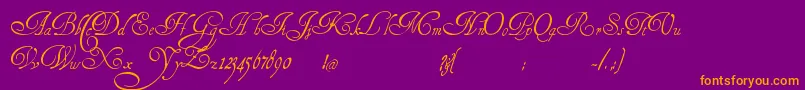 fuente HenryMorganHand – Fuentes Naranjas Sobre Fondo Morado