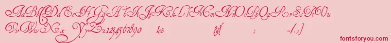 HenryMorganHand-Schriftart – Rote Schriften auf rosa Hintergrund
