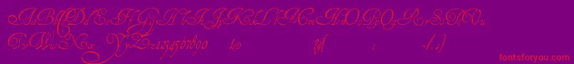 HenryMorganHand-Schriftart – Rote Schriften auf violettem Hintergrund