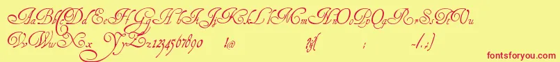 HenryMorganHand Font – Red Fonts on Yellow Background