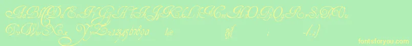 HenryMorganHand-Schriftart – Gelbe Schriften auf grünem Hintergrund