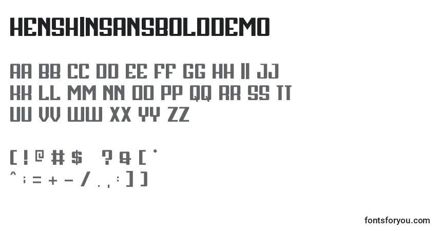 Шрифт HenshinSansBoldDemo – алфавит, цифры, специальные символы