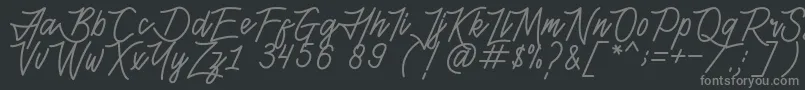 HenshinScriptPersonalUse-Schriftart – Graue Schriften auf schwarzem Hintergrund