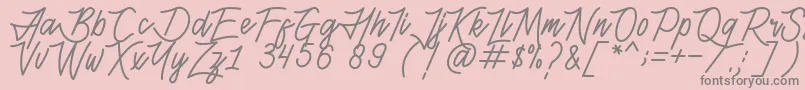 Czcionka HenshinScriptPersonalUse – szare czcionki na różowym tle