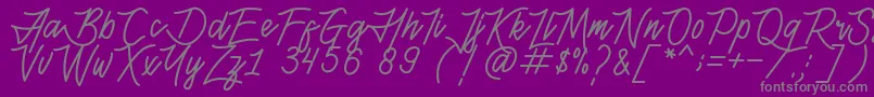 Шрифт HenshinScriptPersonalUse – серые шрифты на фиолетовом фоне